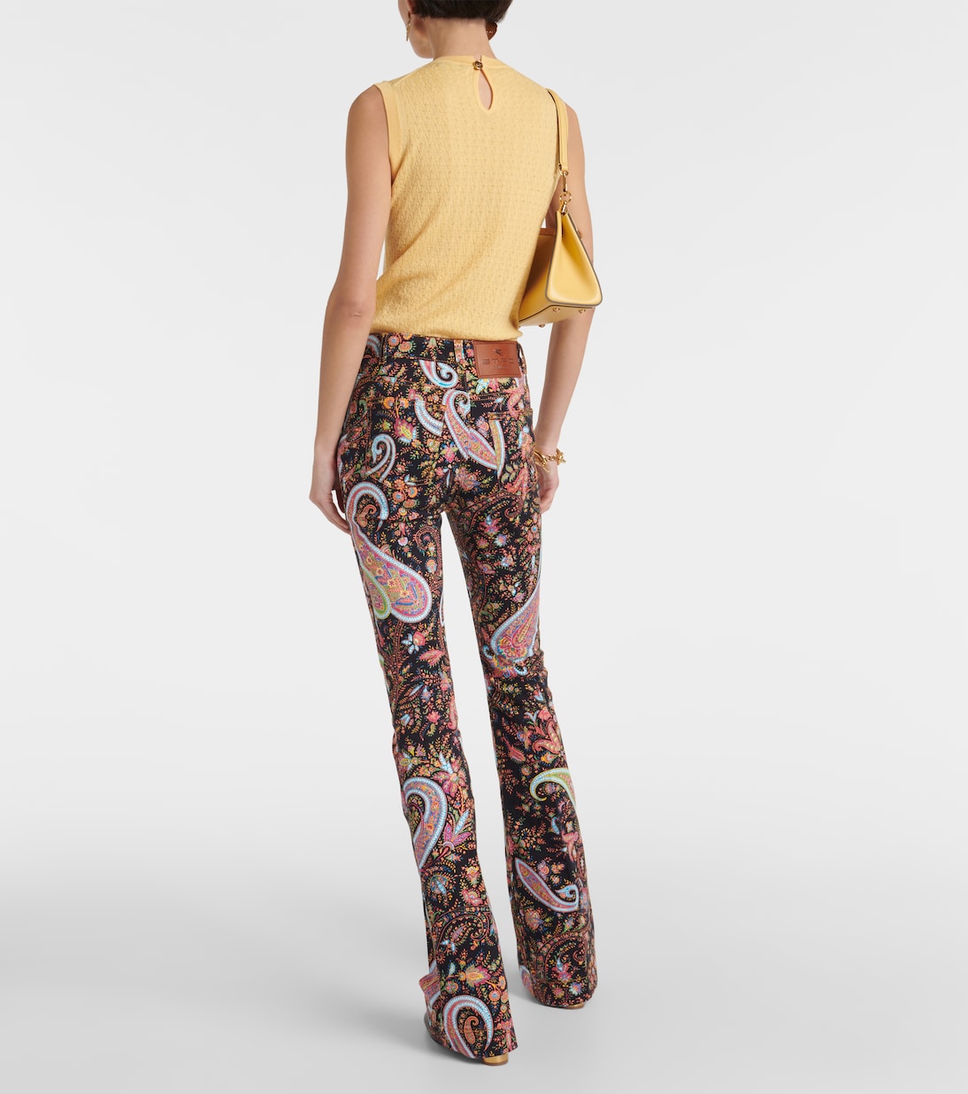 Jeans flared a vita alta con stampa | Etro
