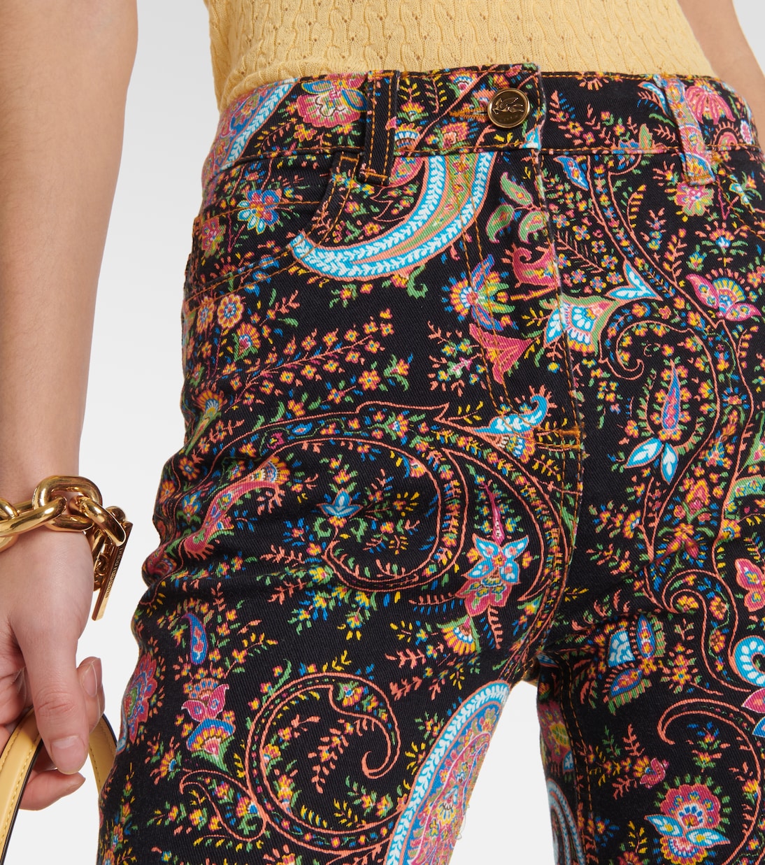 Jeans flared a vita alta con stampa | Etro