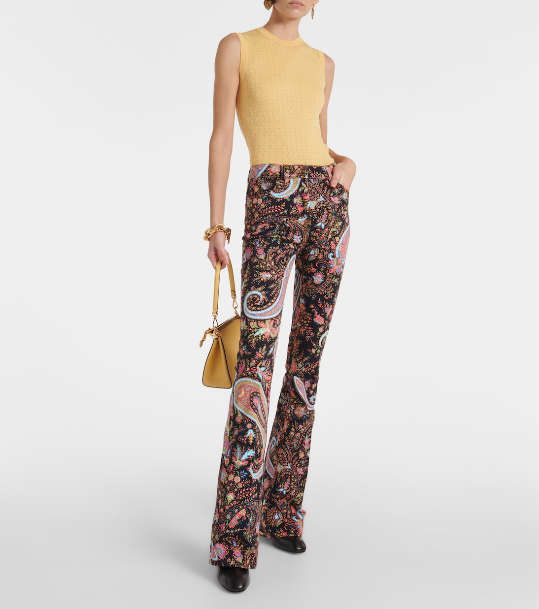 Jeans flared a vita alta con stampa | Etro