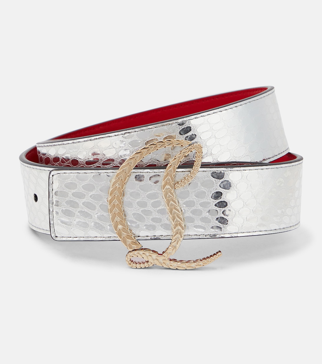 Cintura CL 35mm in pelle metallizzata | Christian Louboutin