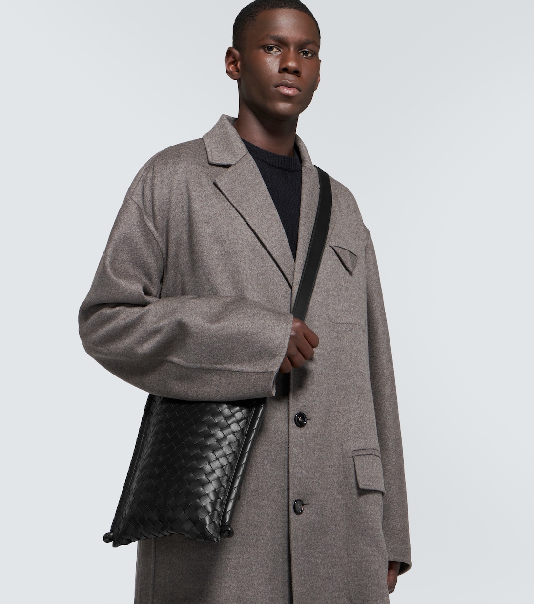 Borsa a tracolla Flat Loop Large in pelle  | Bottega Veneta