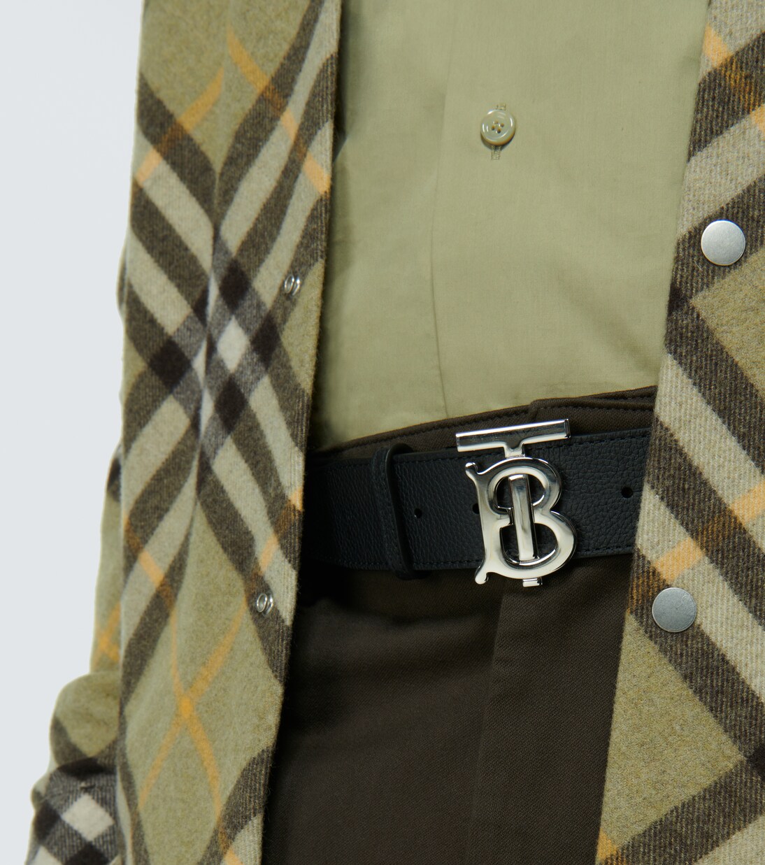 TB Monogram leather belt in black - Burberry | Mytheresa