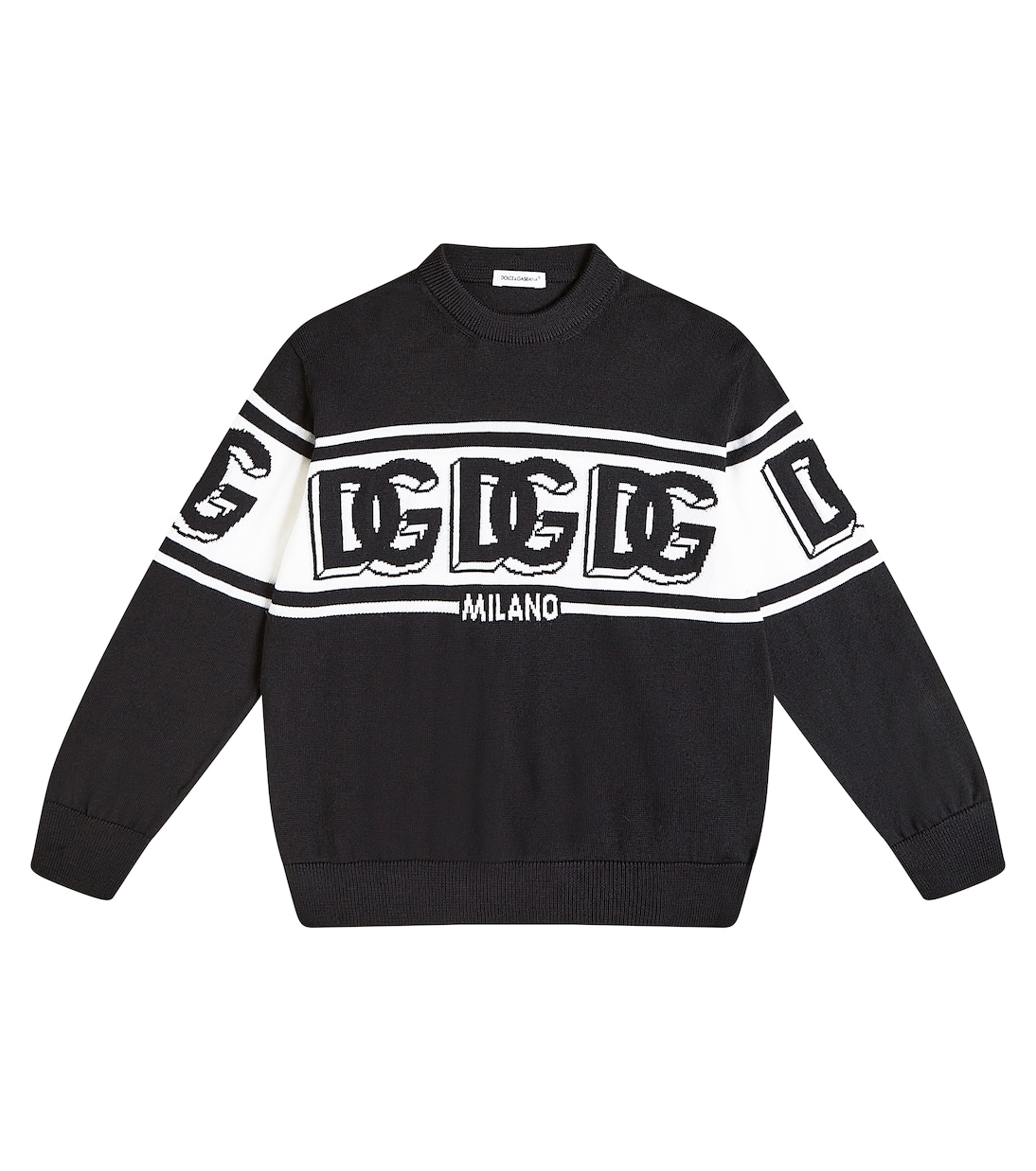 Jersey DG en intarsia de lana virgen | Dolce&Gabbana Kids