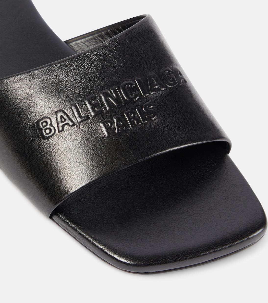 Balenciaga signature leather slides hotsell