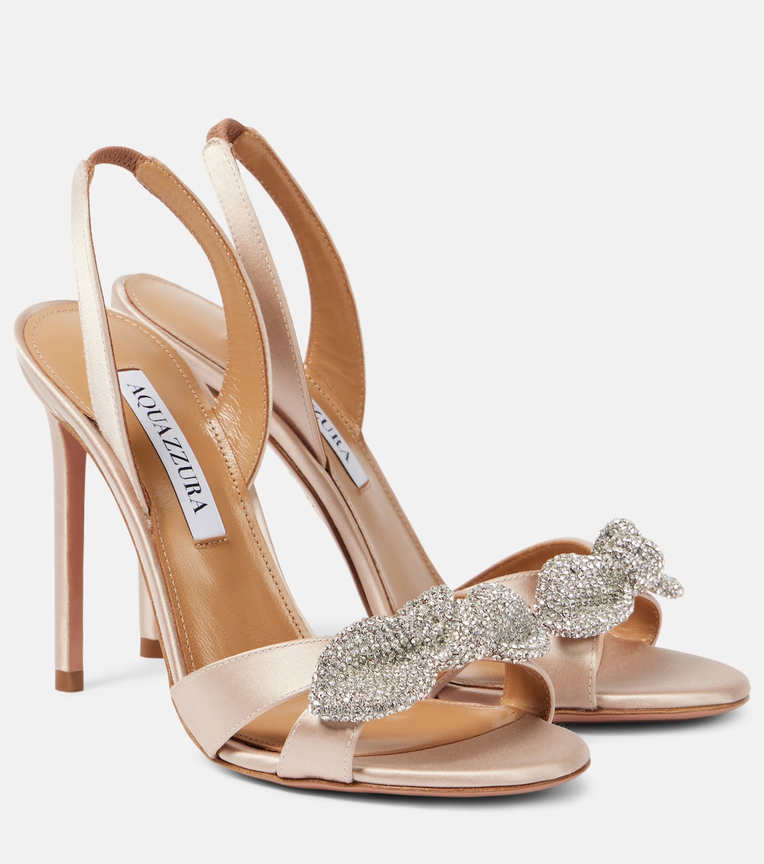 Sandali Very Bow Tie in raso con cristalli | Aquazzura