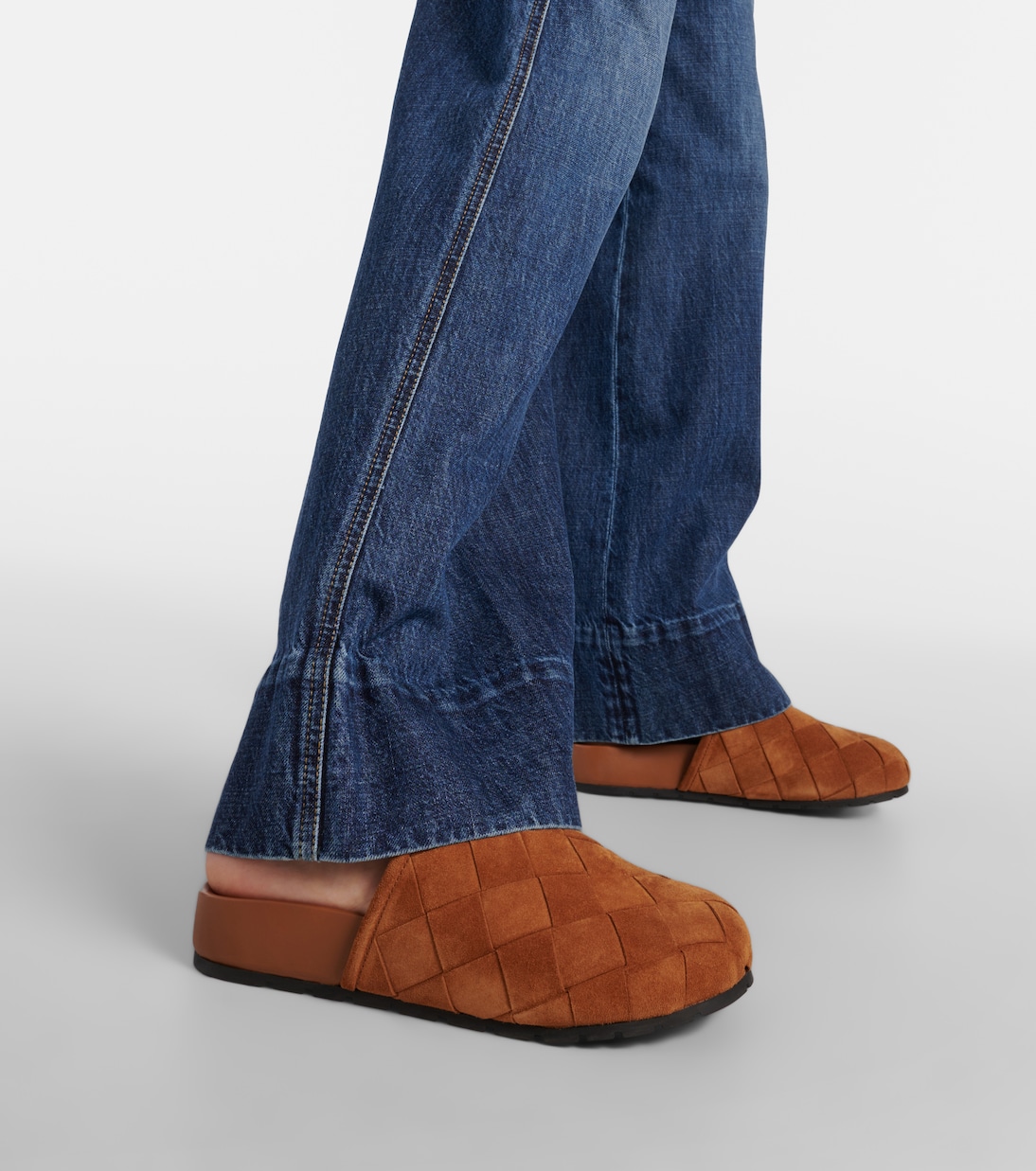 Reggie Intrecciato suede mules | Bottega Veneta
