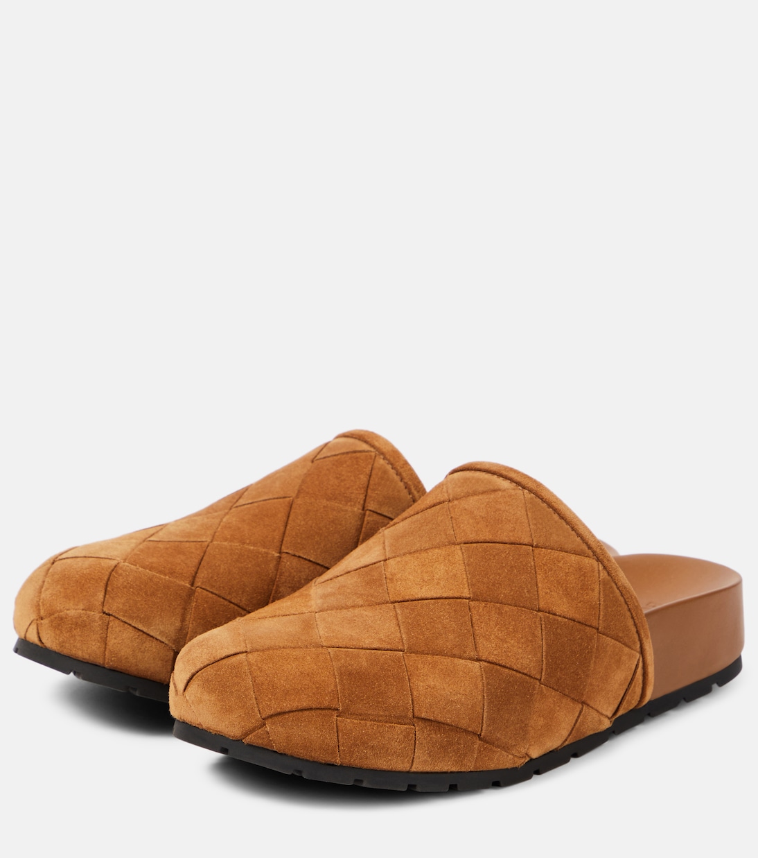 Reggie Intrecciato suede mules | Bottega Veneta