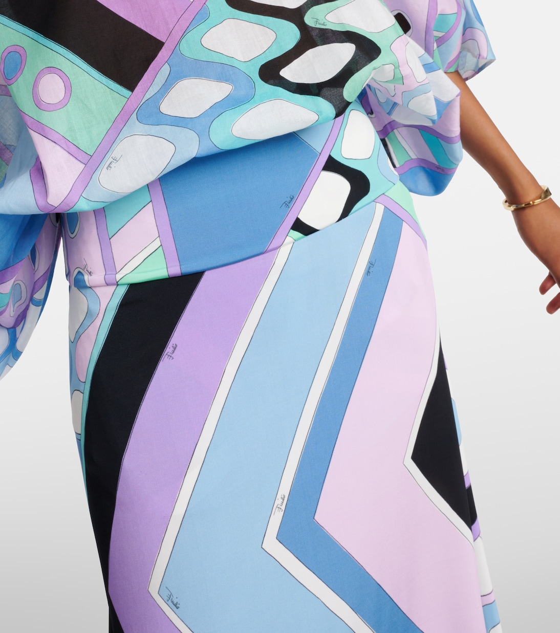 Gonna lunga Vivara in jersey di raso  | Pucci
