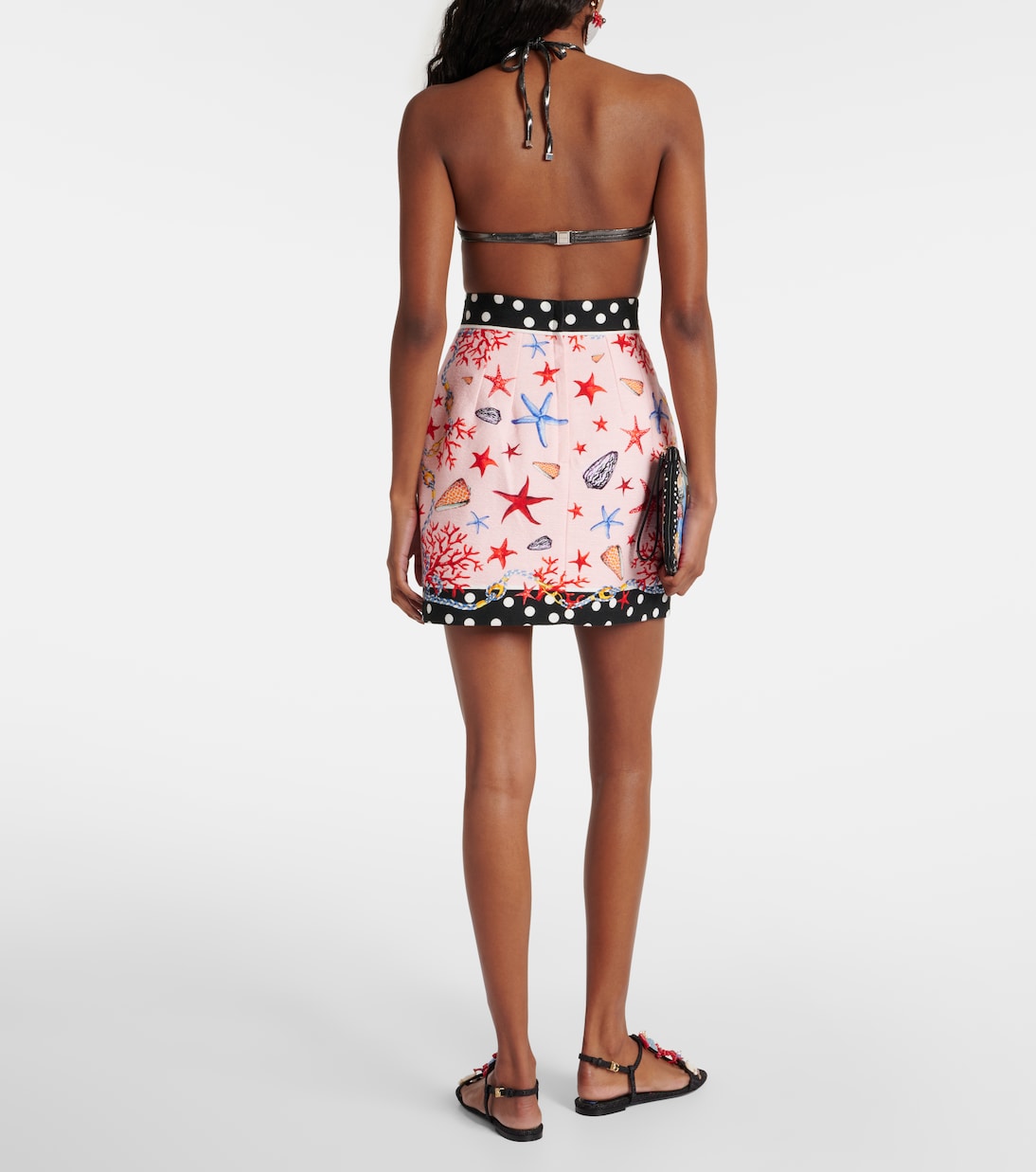 Mini-jupe Capri imprimée en coton | Dolce&Gabbana