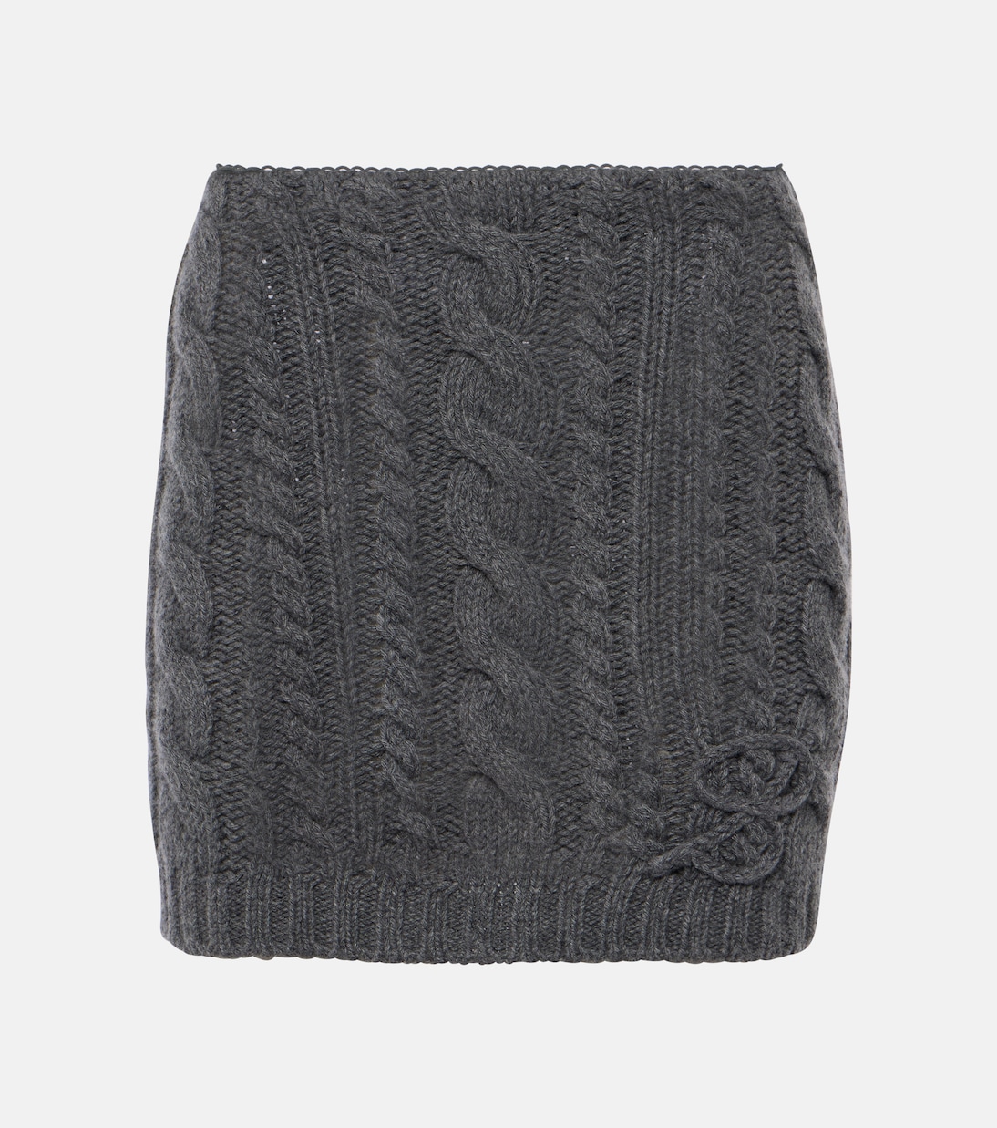 Minigonna in lana e cashmere a trecce | Blumarine