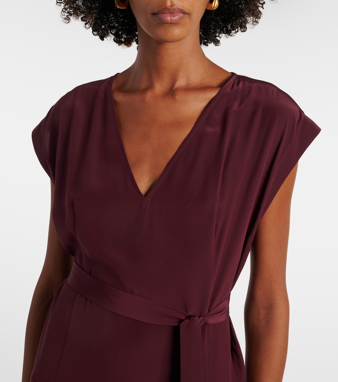 Robe midi Goodman en crêpe de soie | Joseph