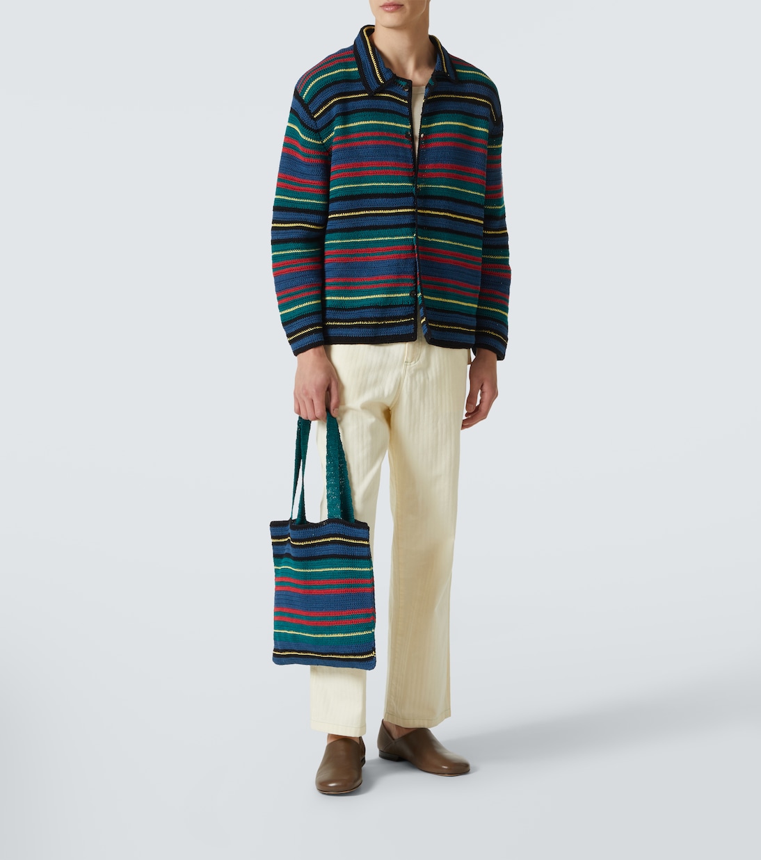 Borsa Riverbank in crochet a righe | Bode