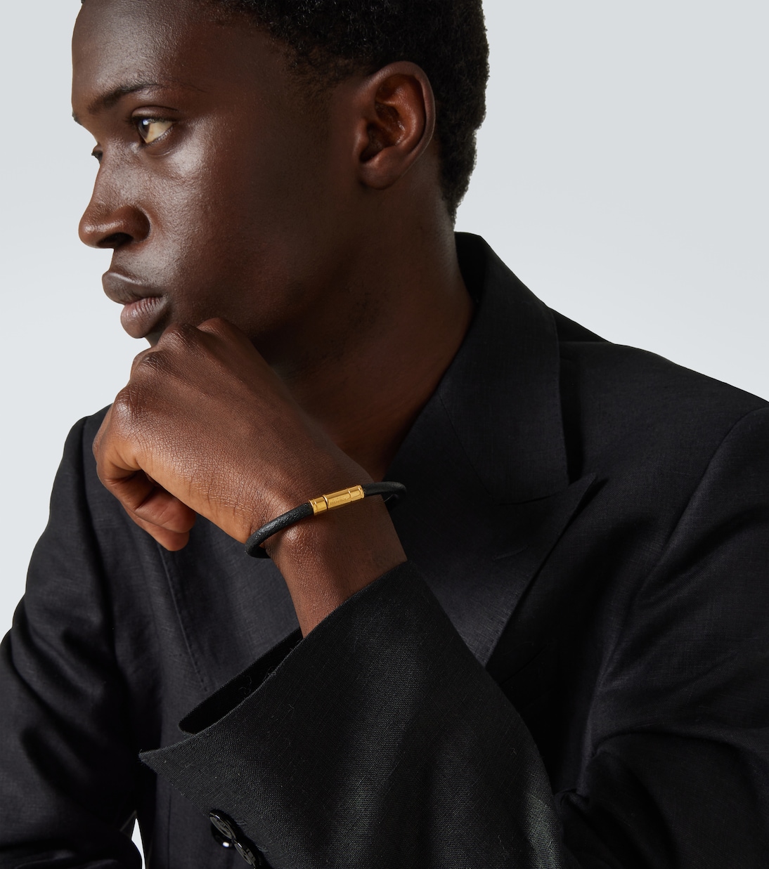 Bracciale in pelle con logo | Tom Ford