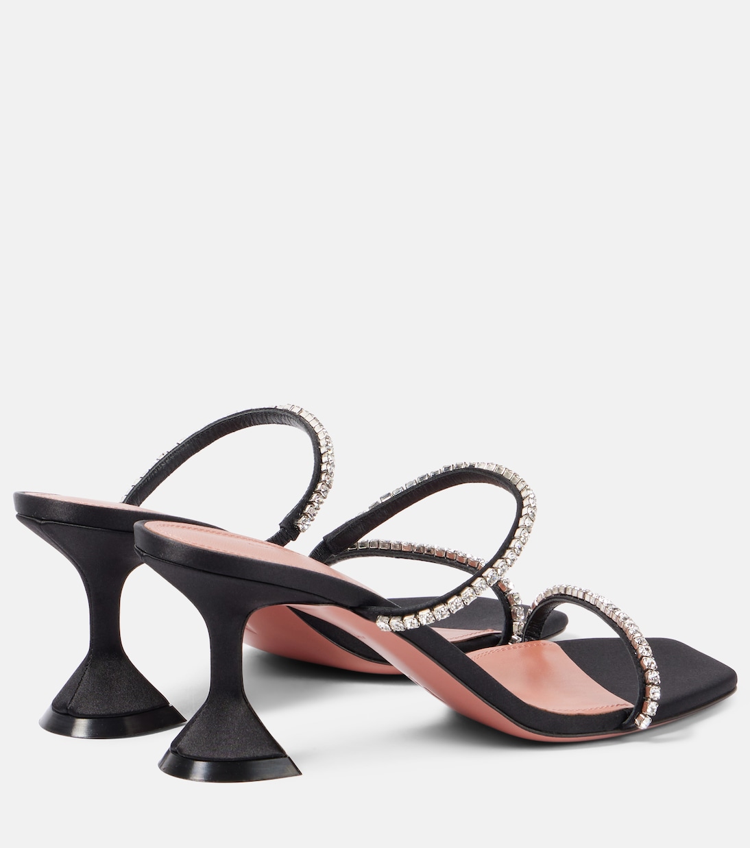 Sandalen Gilda 70 aus Satin mit Kristallen | Amina Muaddi