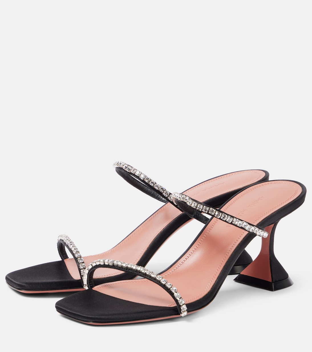 Sandalen Gilda 70 aus Satin mit Kristallen | Amina Muaddi