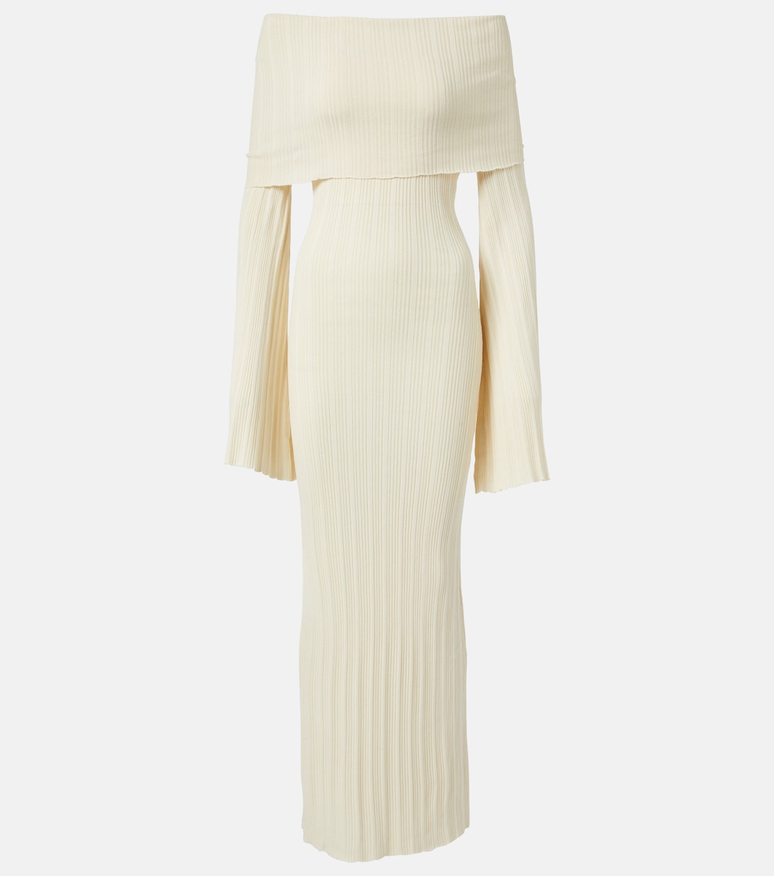Off-Shoulder-Maxikleid aus einem Leinengemisch | Aya Muse