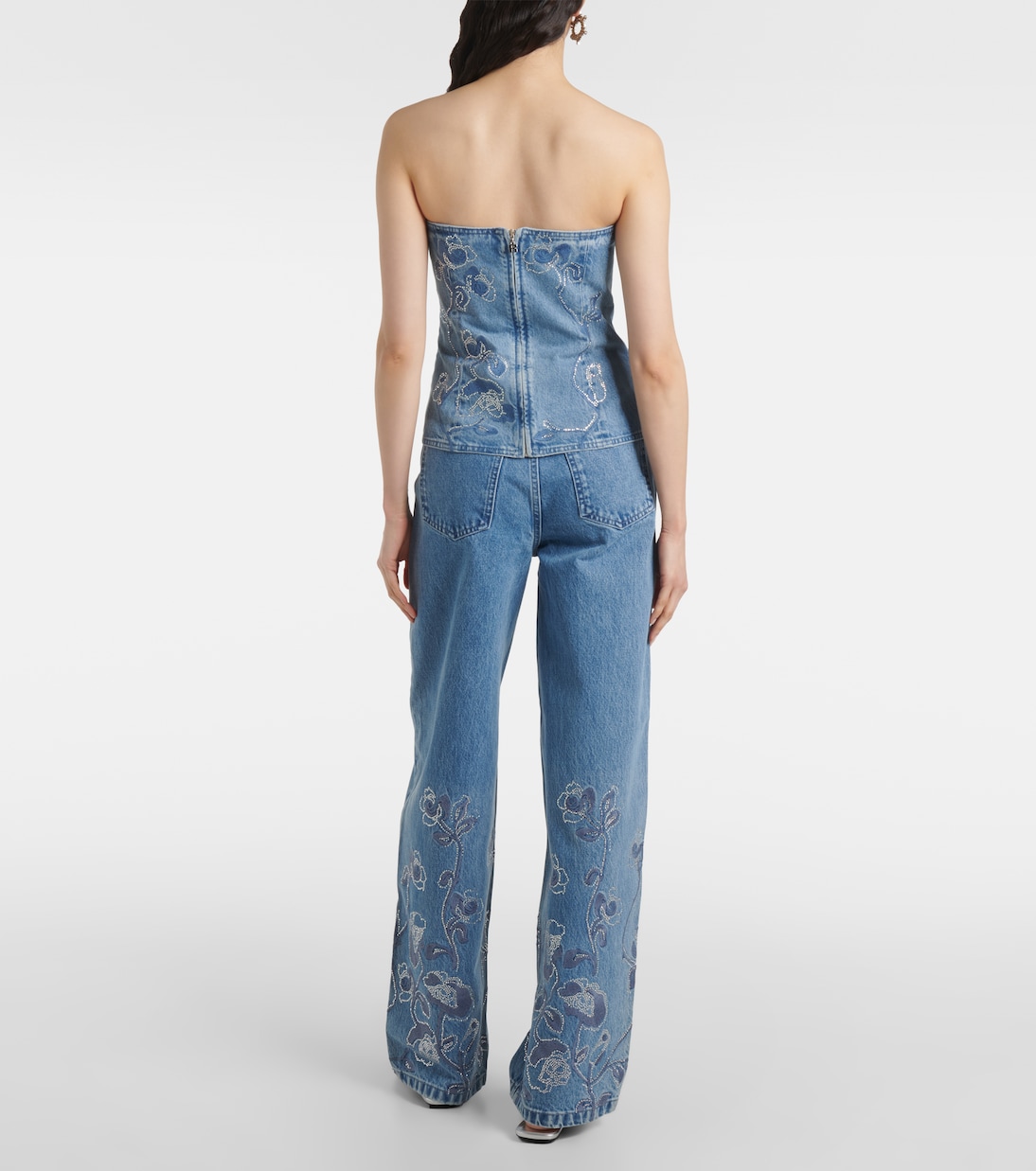 Top de denim con cristales | Rotate