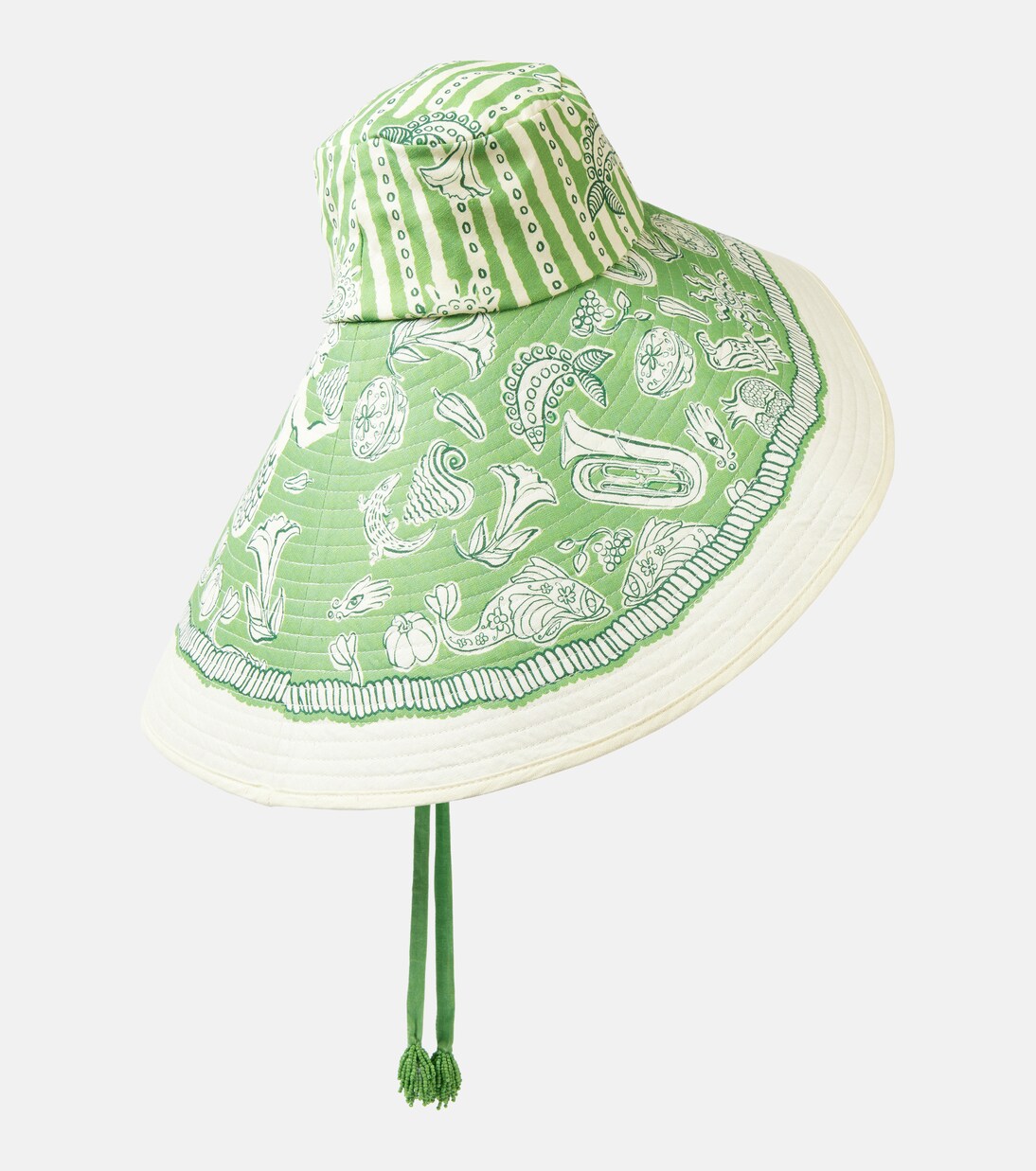 Cappello estivo Lula in lino stampato a righe per uno stile giovane e fresco