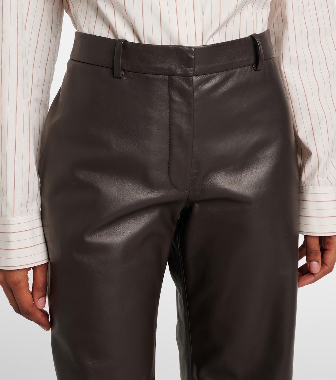 Pantaloni regular Selviese in pelle | The Row