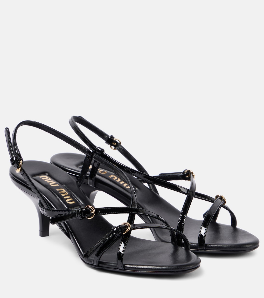 Sandales 55 en cuir verni | Miu Miu
