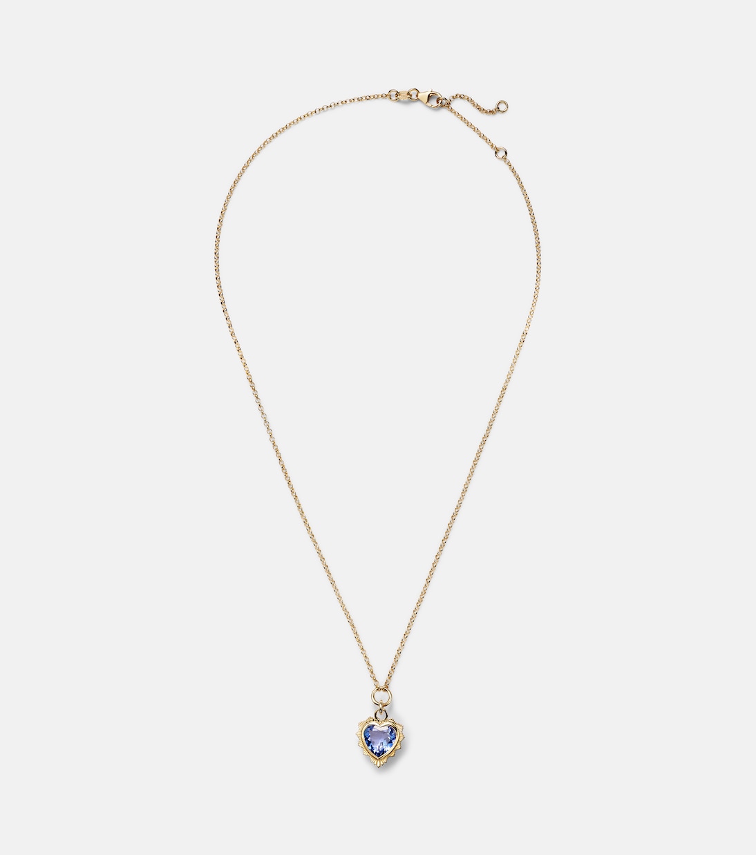 Collana con Pendente a Cuore in Oro 18kt e Tanzanite, Design Moderno per Giovani