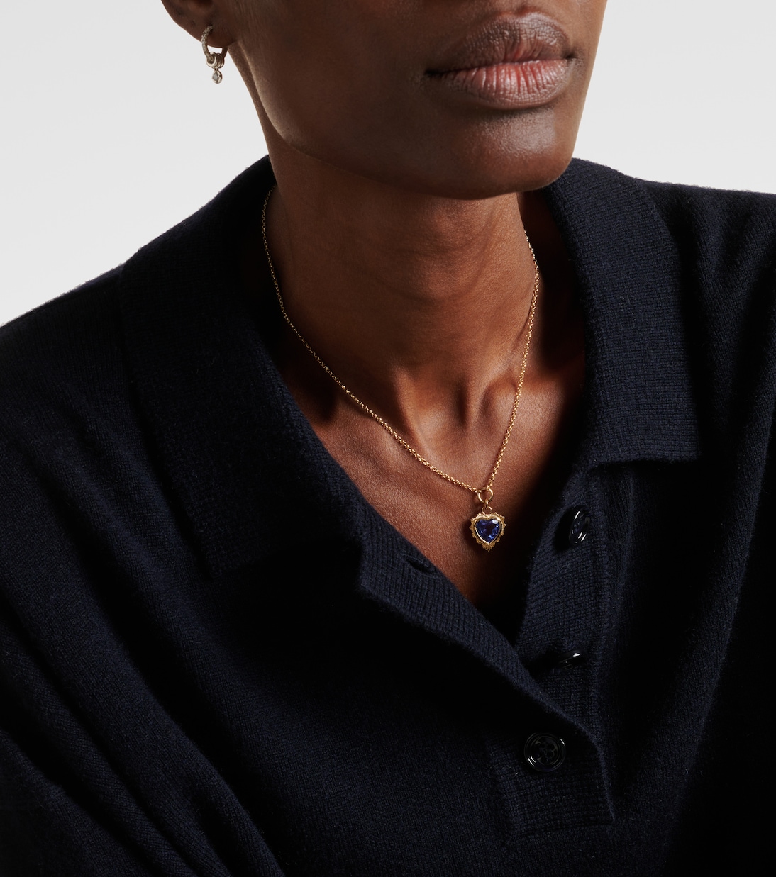 Collana con Pendente a Cuore in Oro 18kt e Tanzanite, Design Moderno per Giovani