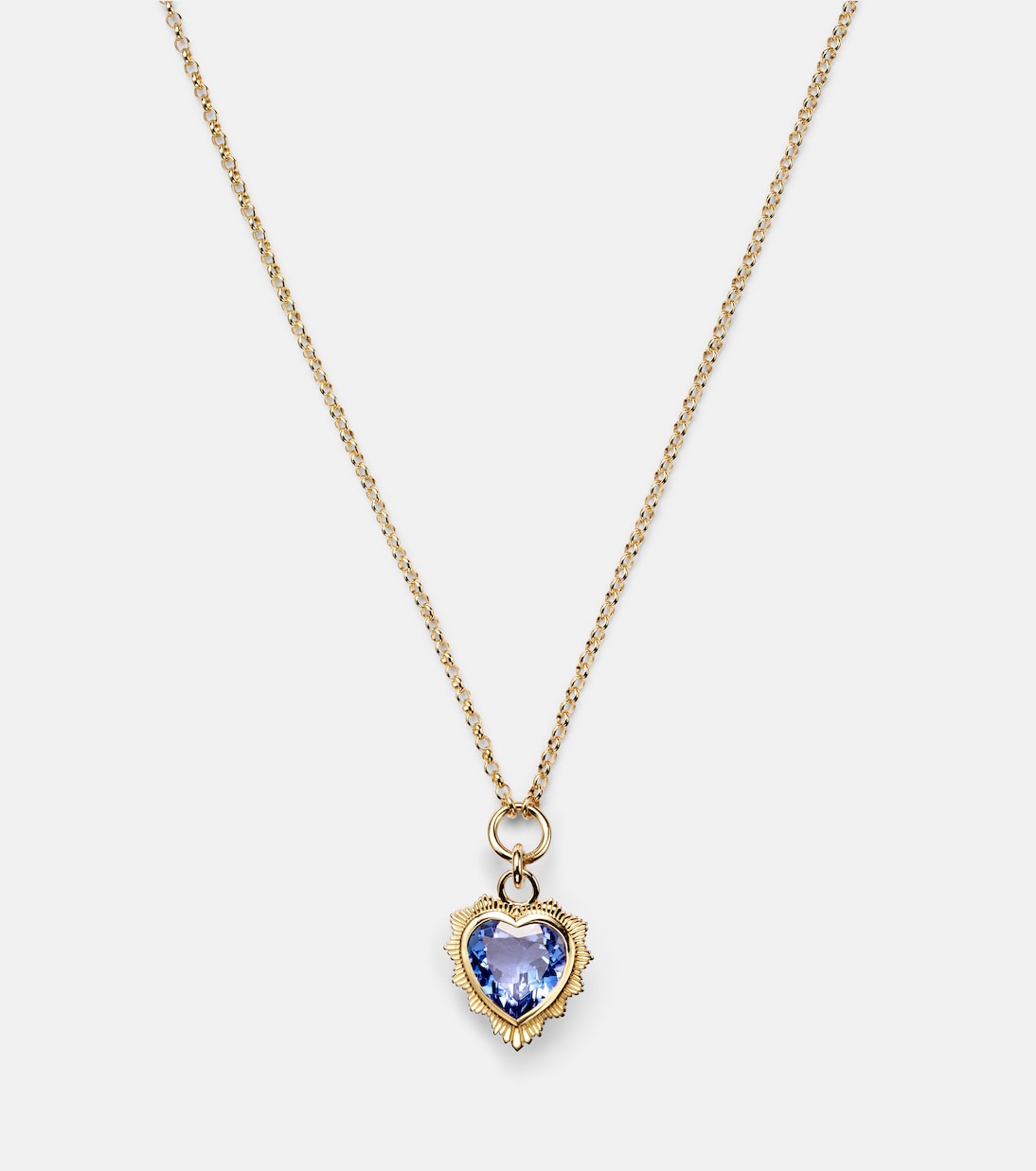 Collana con Pendente a Cuore in Oro 18kt e Tanzanite, Design Moderno per Giovani