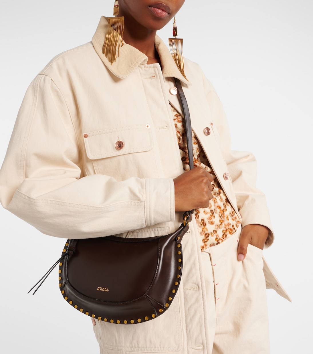 Oskan Moon Small leather shoulder bag | Isabel Marant