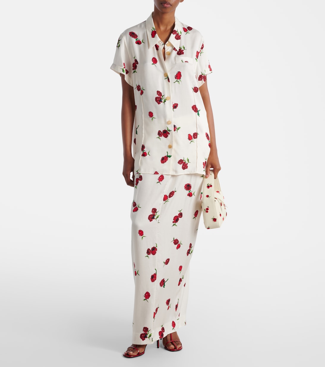 Lucian printed twill maxi skirt | Khaite
