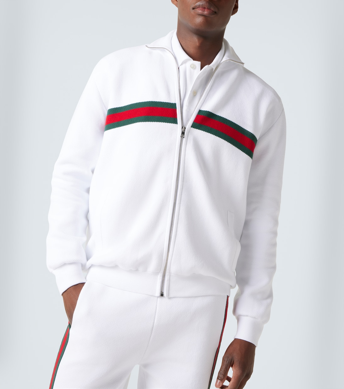 Web Stripe cotton-blend track jacket | Gucci