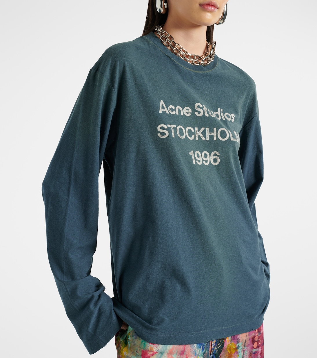 Top distressed in jersey di misto cotone | Acne Studios