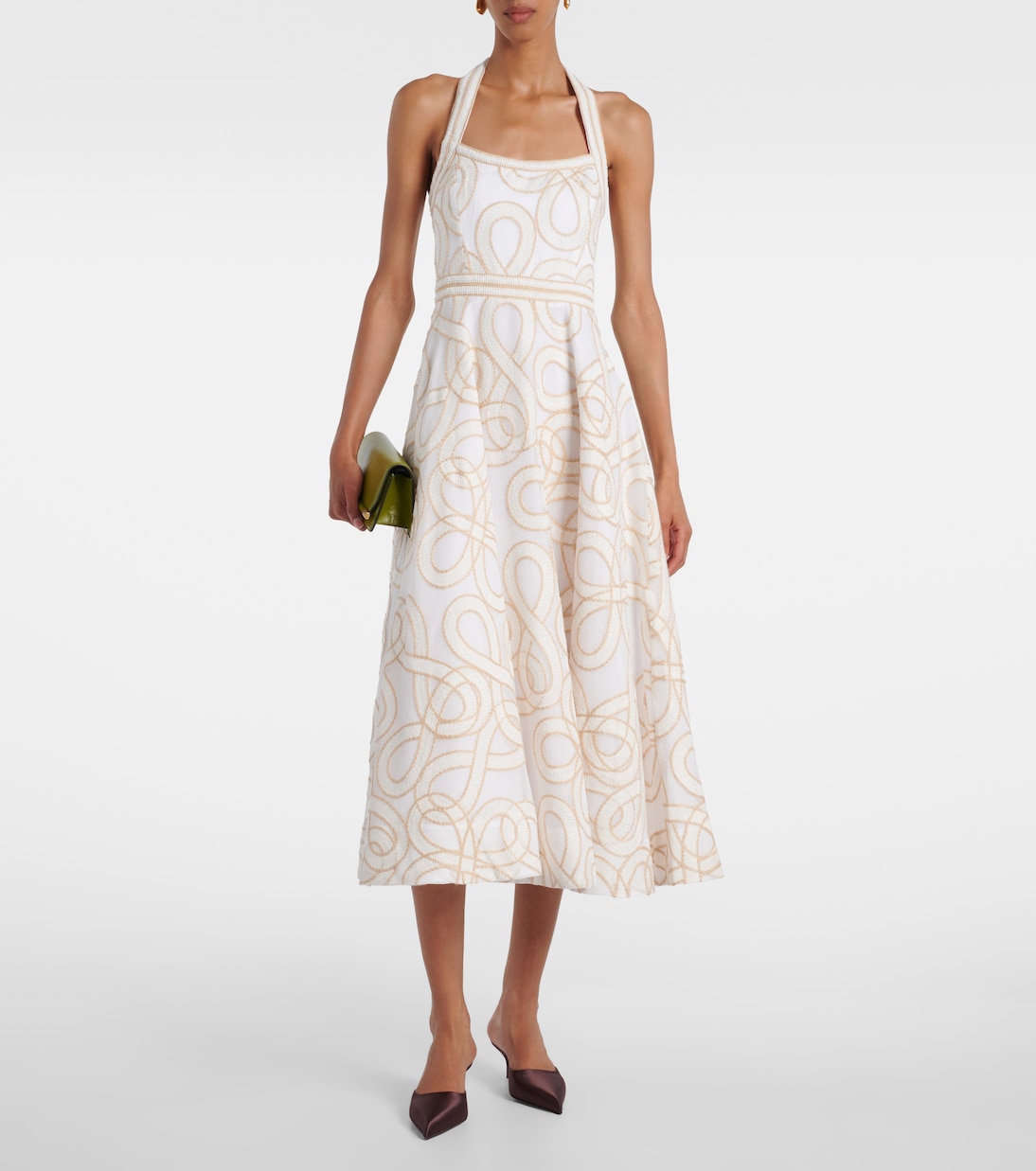 Vestido midi Irena bordado | Rebecca Vallance