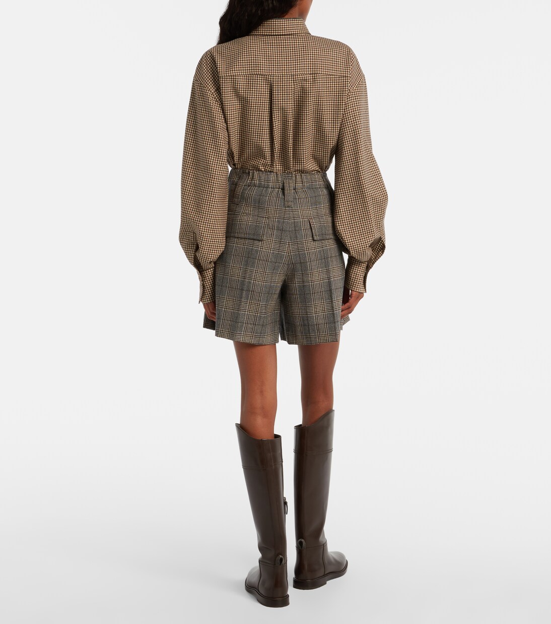 Checked virgin wool shorts | Brunello Cucinelli