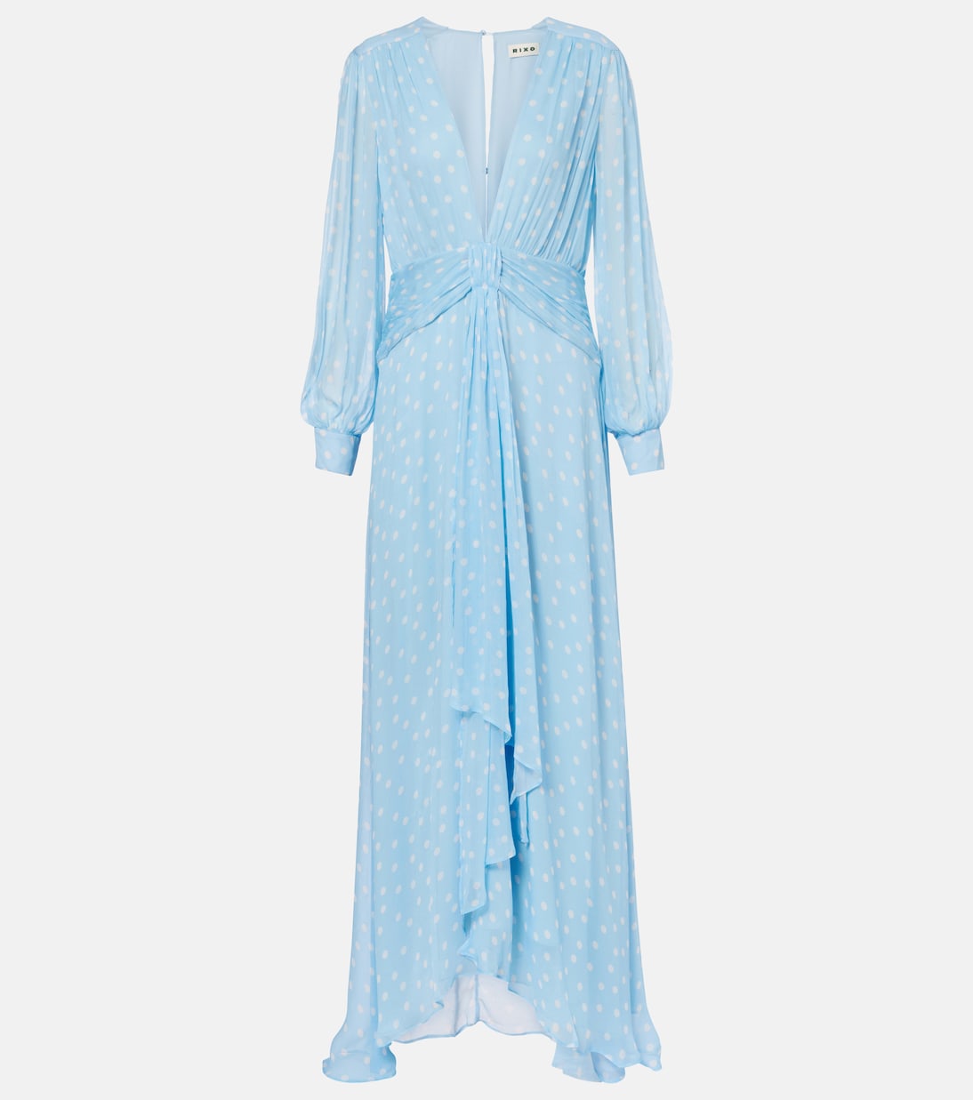 Meera polka-dot shirred gown | Rixo