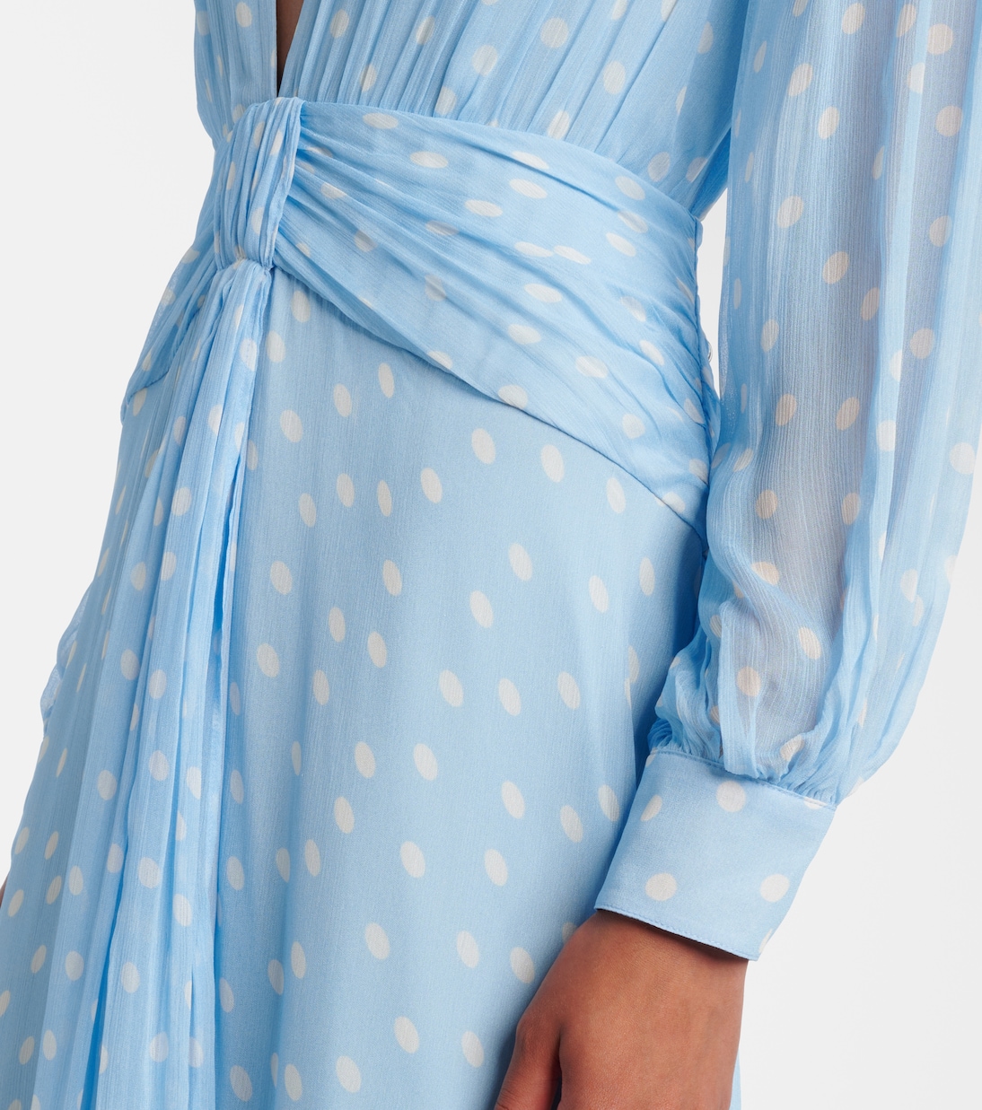 Meera polka-dot shirred gown | Rixo
