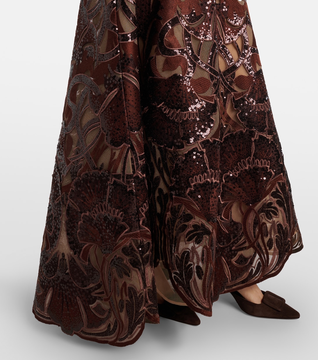 Floral sequined strapless gown | Elie Saab