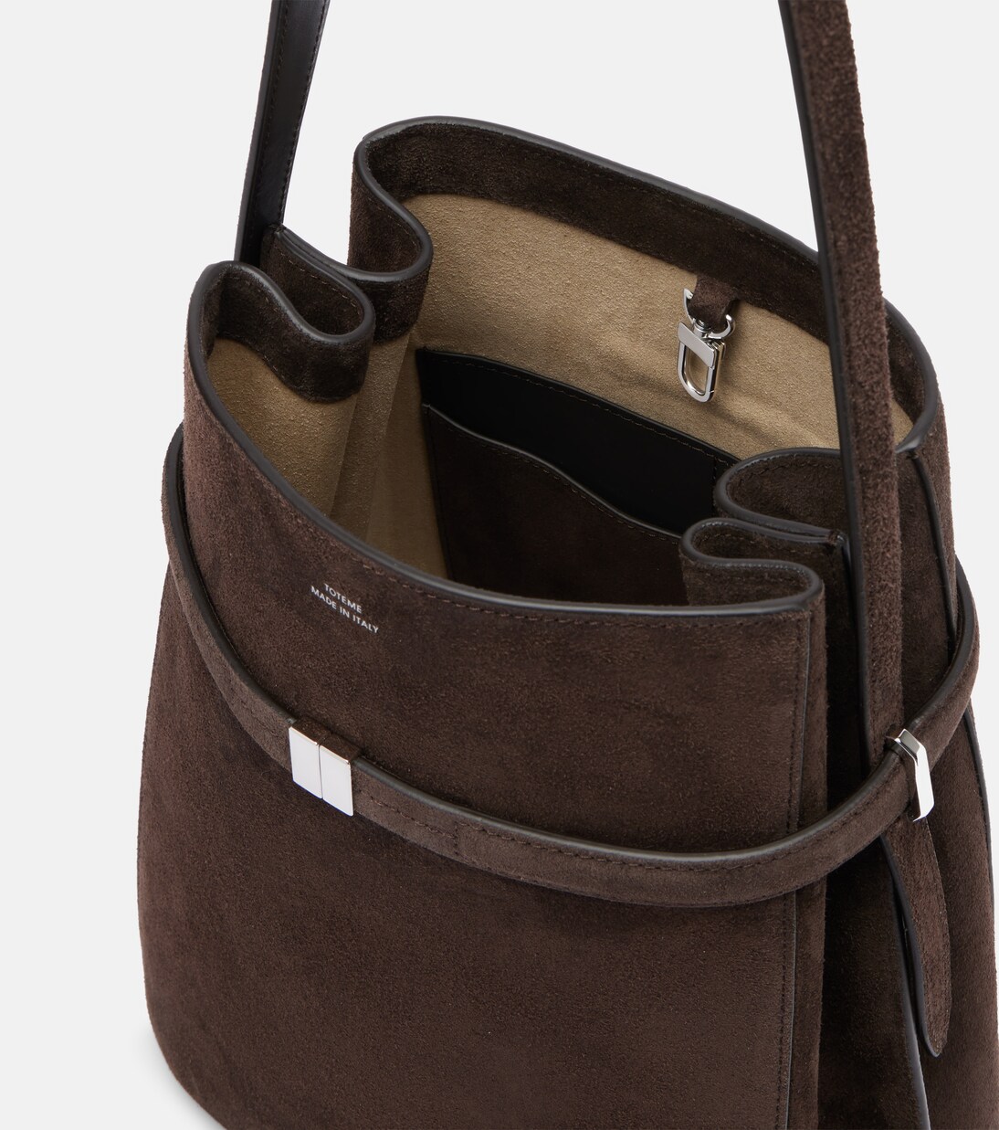 Belted suede bucket bag | Toteme