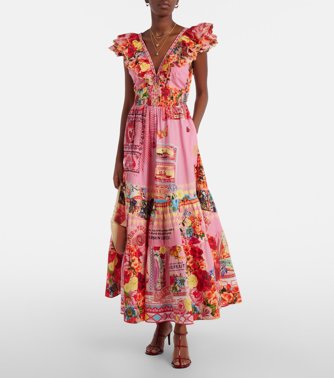 Maxikleid Collage Kingdom aus Baumwolle | Camilla