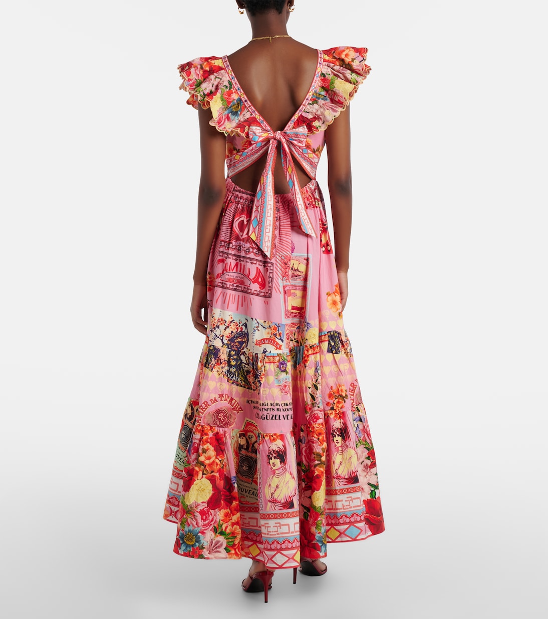 Maxikleid Collage Kingdom aus Baumwolle | Camilla