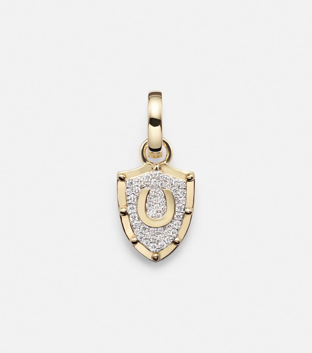 Protection Miniature Crest 18kt gold pendant with diamonds | FoundRae