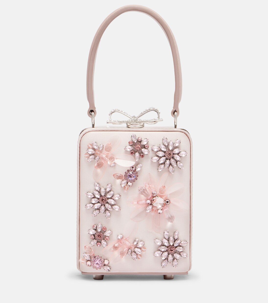Micro crystal-embellished floral box bag | Self-Portrait