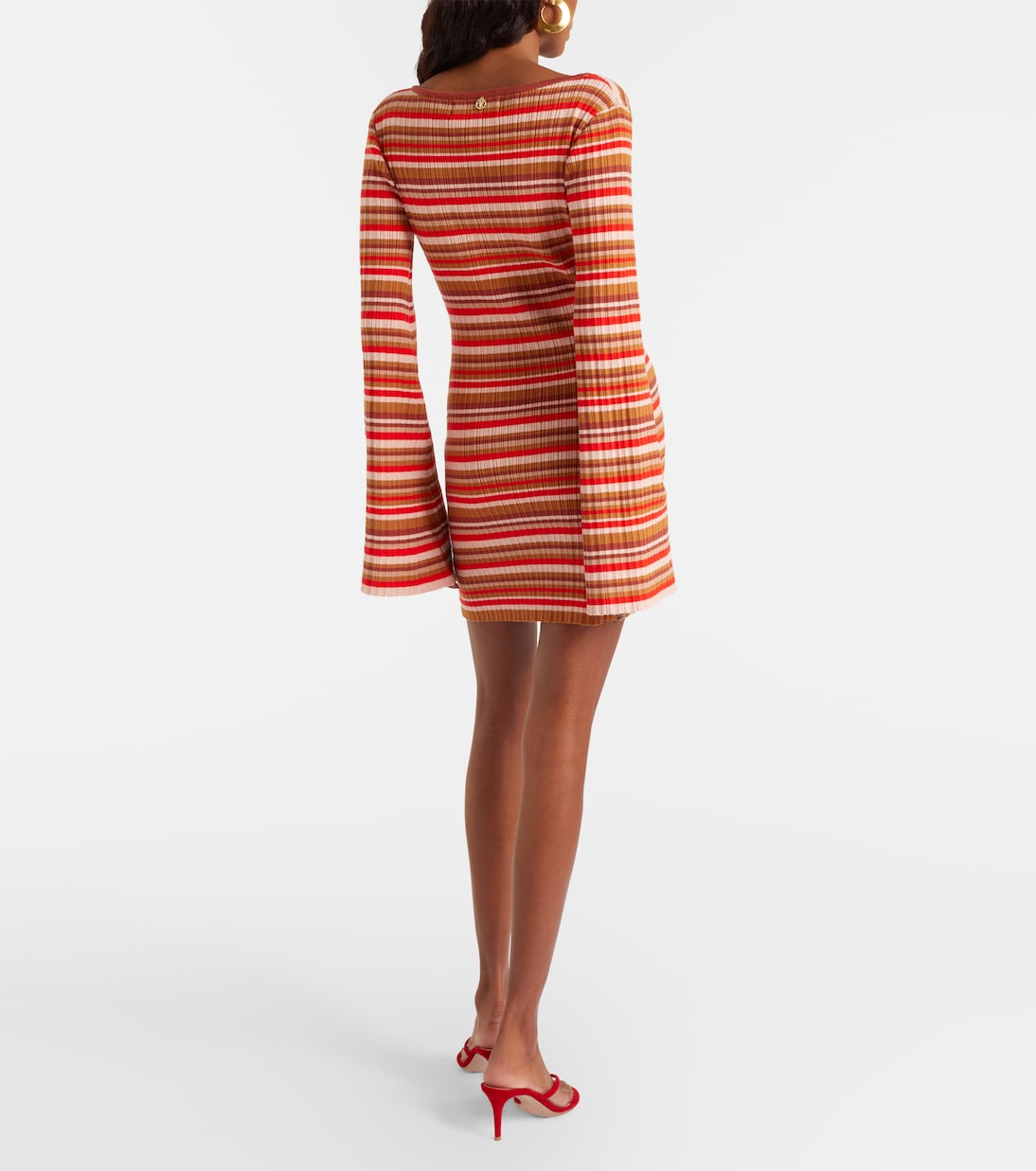 Rey cutout ribbed-knit striped minidress | Bananhot