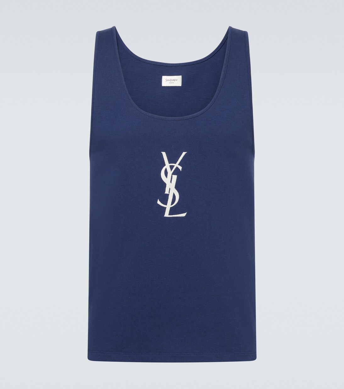 Cassandre embroidered cotton tank top | Saint Laurent