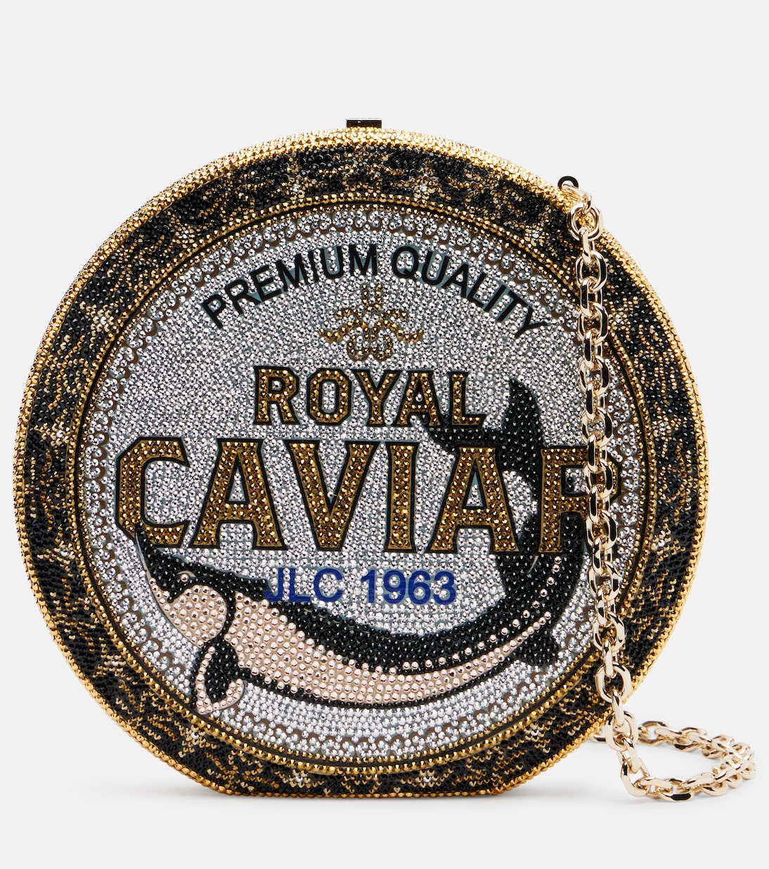 Clutch Royal Caviar mit Kristallen | Judith Leiber Couture