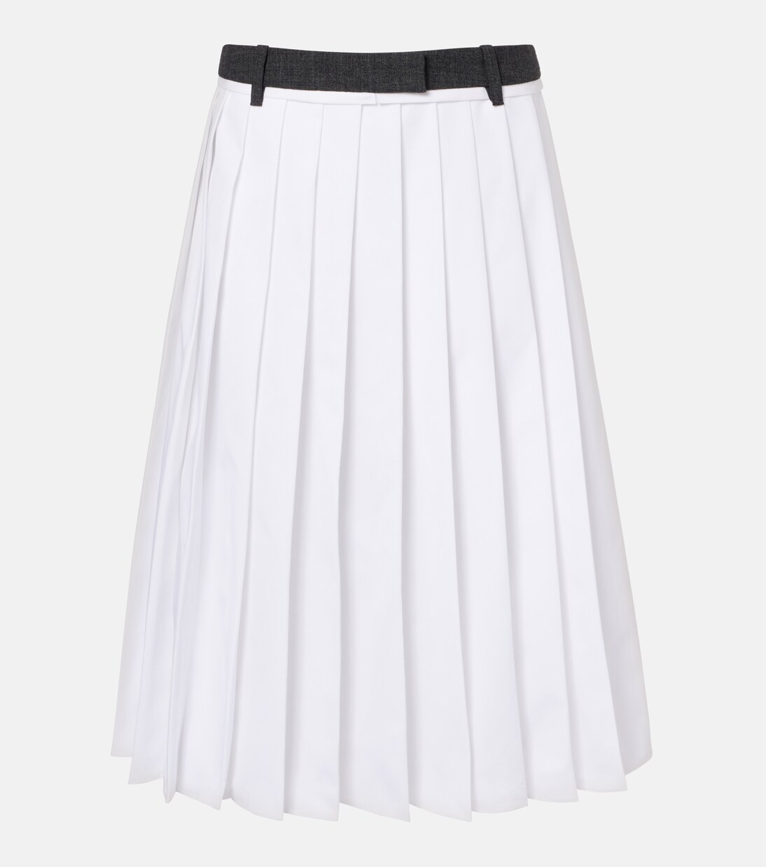 Pleated cotton midi skirt | Prada