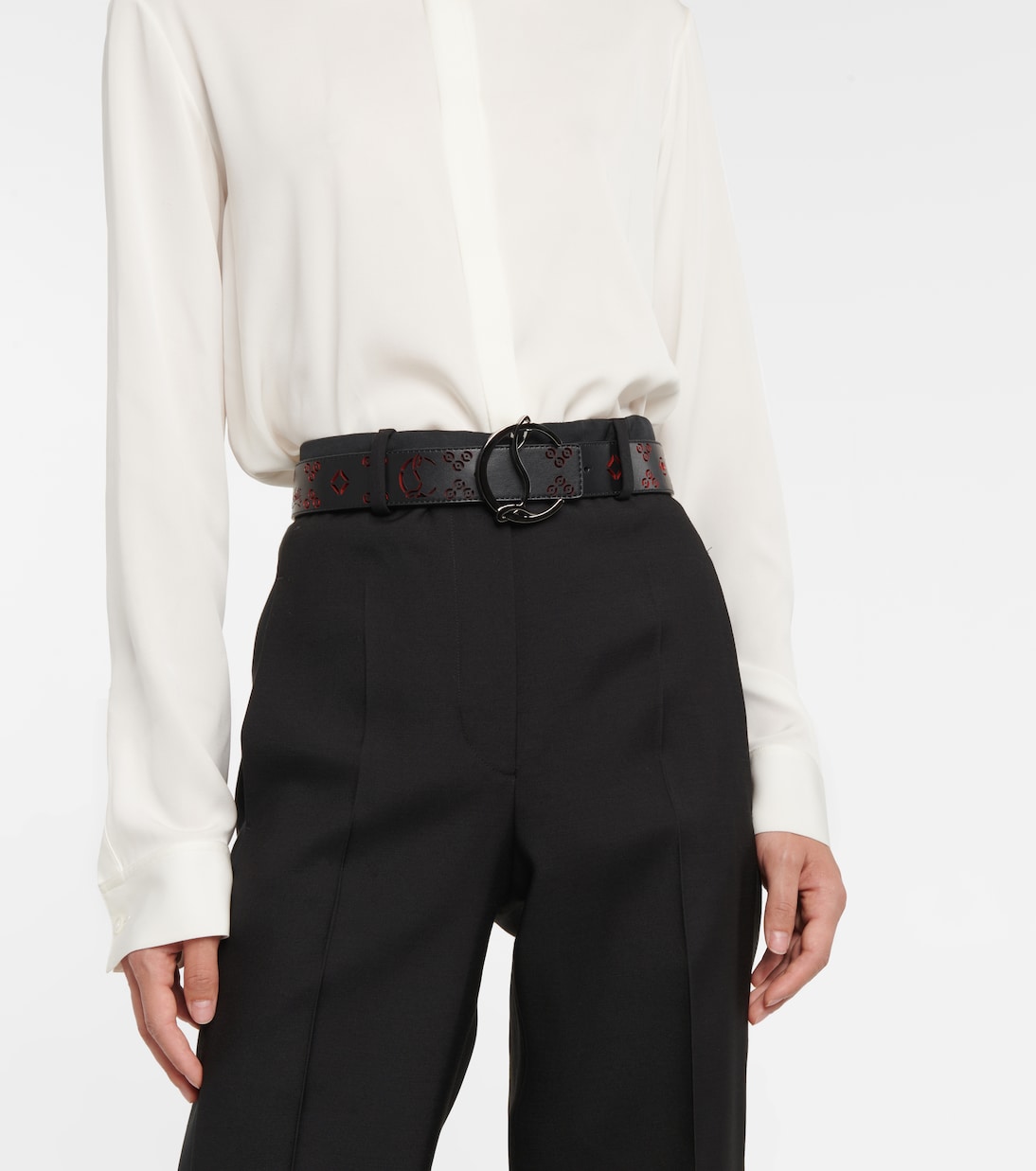 Lazer-cut leather belt | Christian Louboutin
