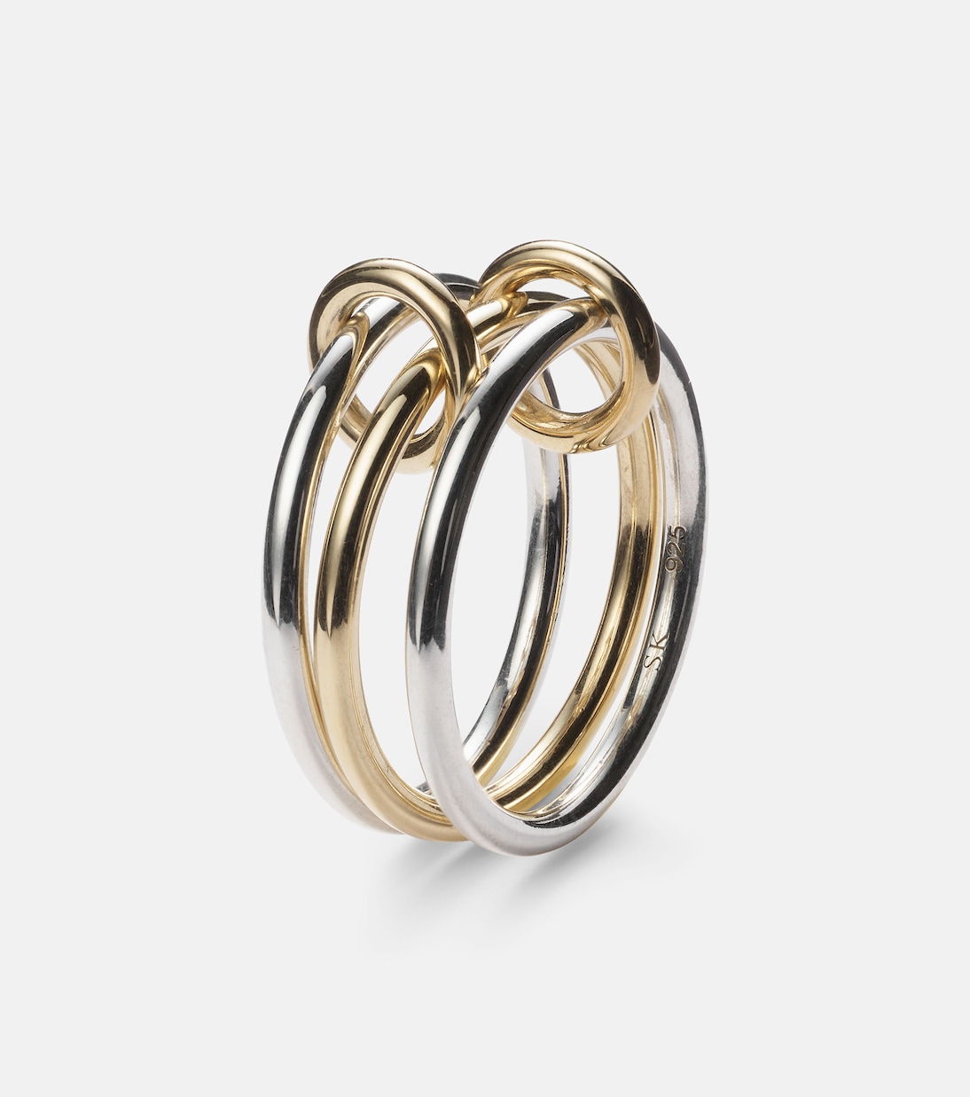 SPINELLI KILCOLLIN Anelli intrecciati in oro giallo 18kt e argento sterling per uno stile giovane e raffinato