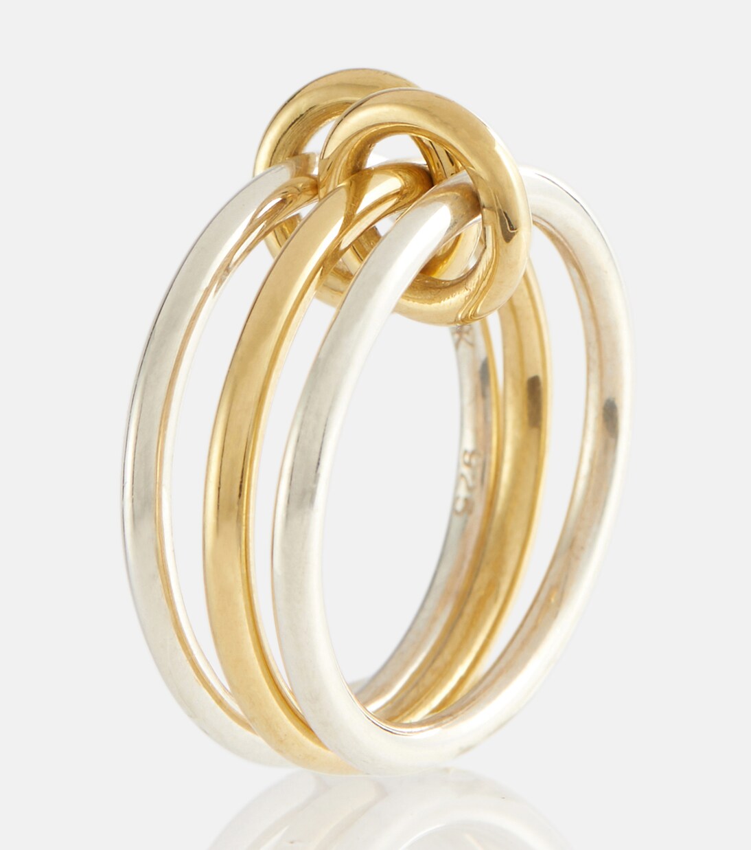 SPINELLI KILCOLLIN Anelli intrecciati in oro giallo 18kt e argento sterling per uno stile giovane e raffinato