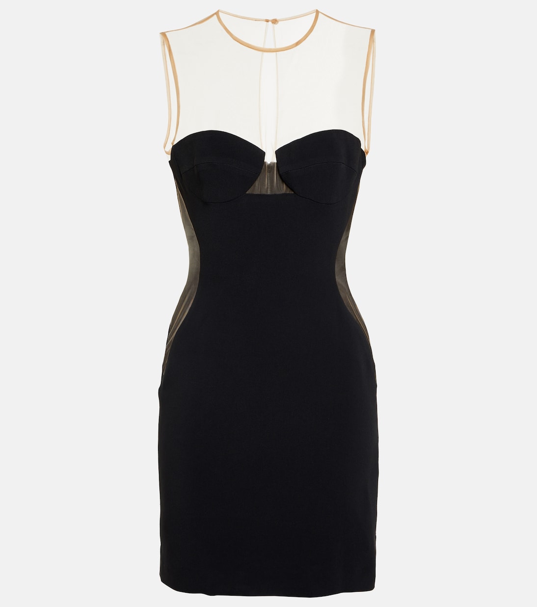 Mesh-paneled crêpe minidress | Stella McCartney