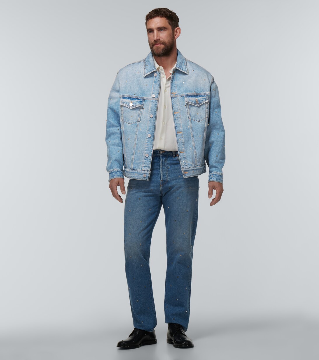 Cazadora en denim con tachuelas | Valentino